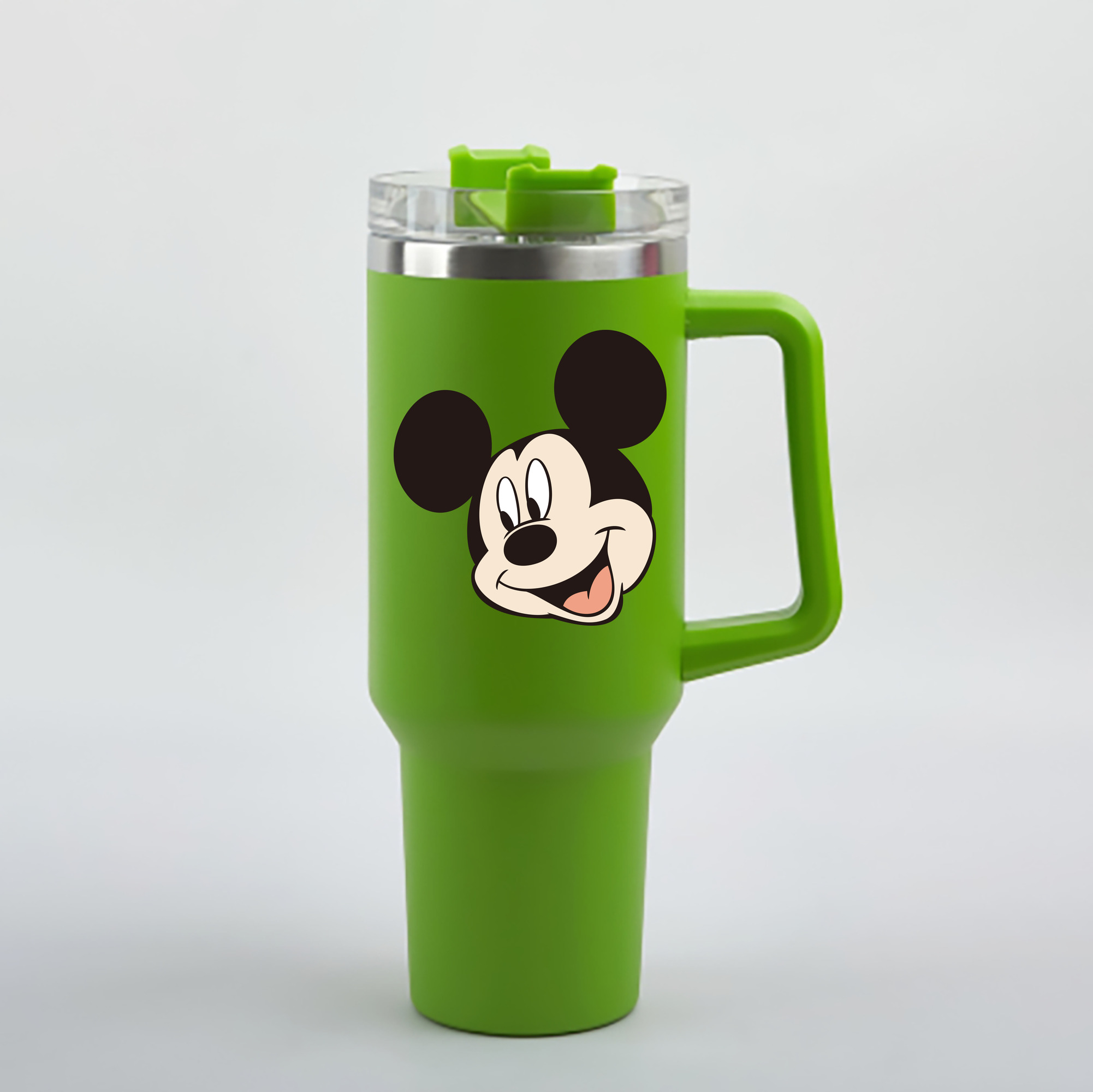 （画像用） ミッキーマウス Mickey Mouse 1200mL車用タンブラー - クリスタルステッカー（プラスチックストロー付き）